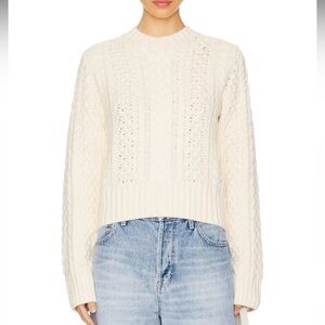 Quinn knit ivory crop sweater by pistola